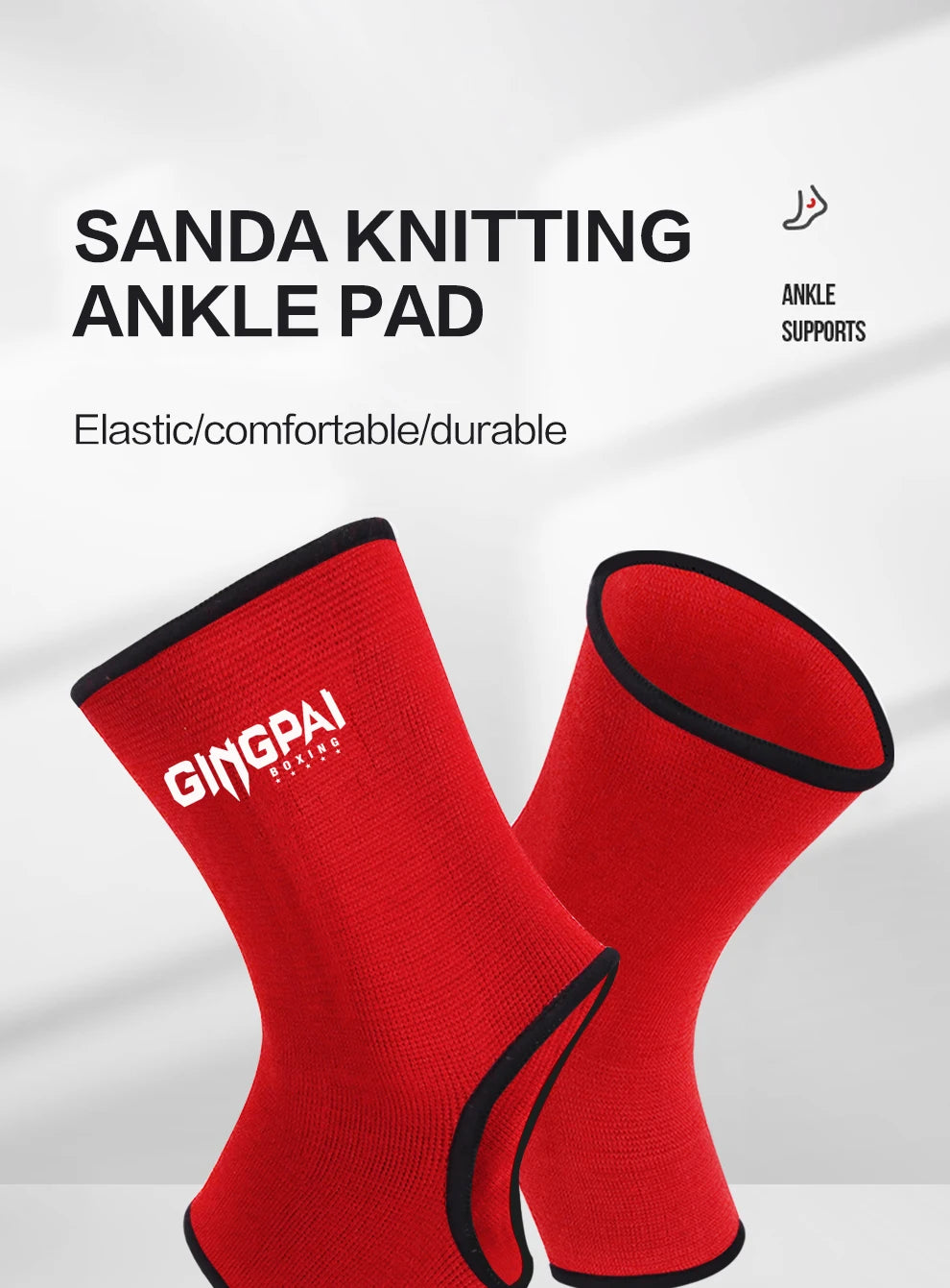 GINGPAI PRO Ankle Support Braces - Premium Muay Thai & Kickboxing Ankle Wraps for Men & Women (Pair)
Advanced Compression & Stability for Training, Sparring & Competition
